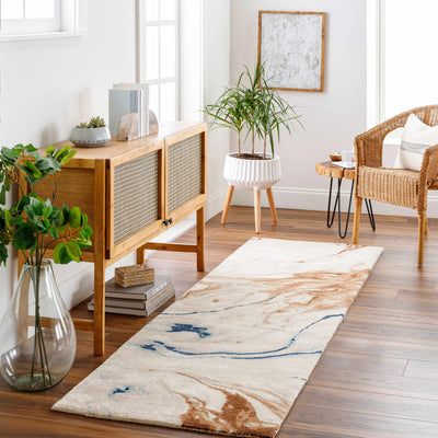 Kapingkong Tan Marble Rug - Viscose&Wool