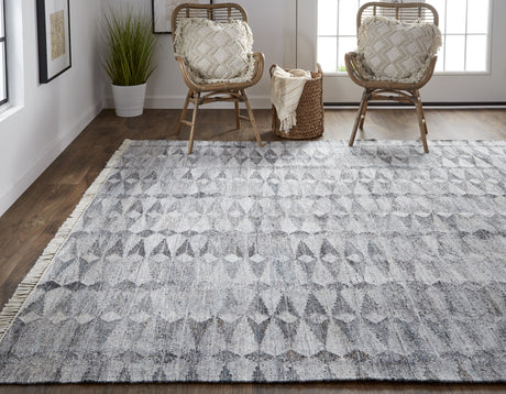 Feizy Beckett Transitional Moroccan - Gray/Silver/Ivory Area Rug