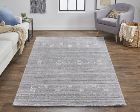 Feizy Legacy Transitional Solid - Gray/Ivory Area Rug - Clearance