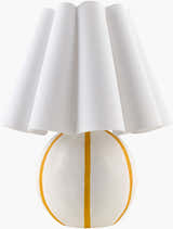 Bright Light Gray Traditional Table Lamp with linen details for bedside or console tables