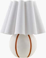 Rich Orange Traditional Table Lamp with linen details for bedside or console tables