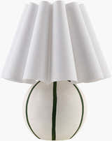 Muted Light Gray Traditional Table Lamp with linen details for bedside or console tables