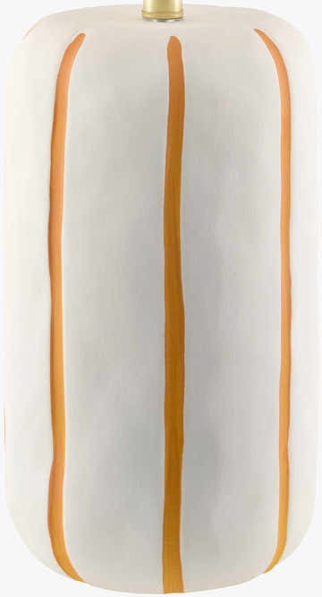 Soft Orange Traditional Table Lamp with linen details for bedside or console tables