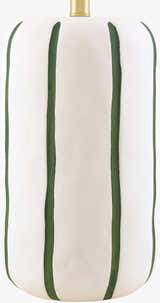 Striped Ceramic Table Lamp with Pleated Shade