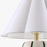 Striped Ceramic Table Lamp with Pleated Shade