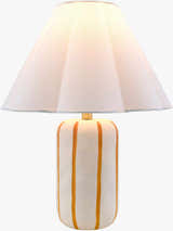 Warm Light Gray Traditional Table Lamp with linen details for bedside or console tables