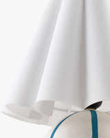Rich White Traditional Table Lamp with linen details for bedside or console tables
