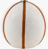 Rich Orange Traditional Table Lamp with linen details for bedside or console tables