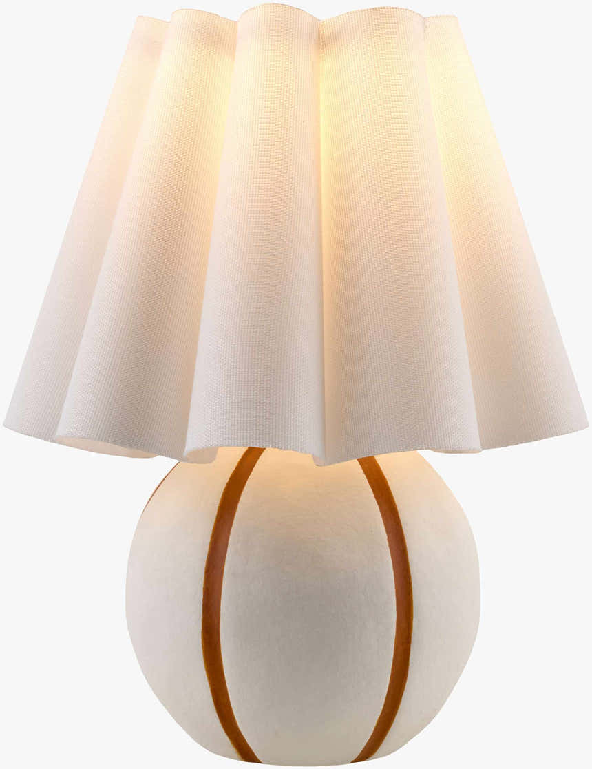 Rich Orange Traditional Table Lamp with linen details for bedside or console tables