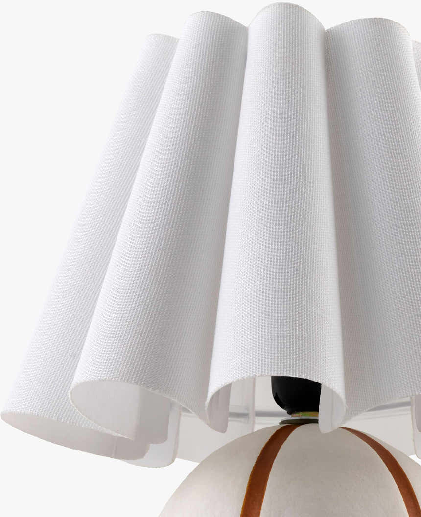 Rich Orange Traditional Table Lamp with linen details for bedside or console tables