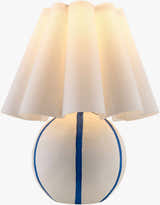 Aqua Blue Traditional Table Lamp with linen details for bedside or console tables