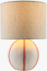 Muted Beige Traditional Table Lamp with linen details for bedside or console tables