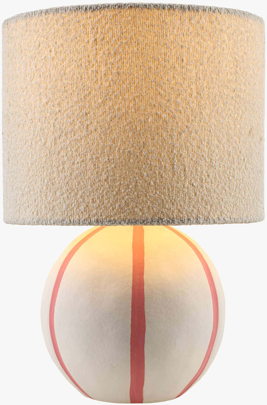 Muted Beige Traditional Table Lamp with linen details for bedside or console tables