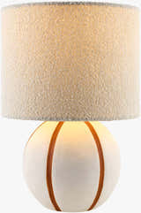Warm Beige Traditional Table Lamp with linen details for bedside or console tables