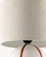 Warm Beige Traditional Table Lamp with linen details for bedside or console tables