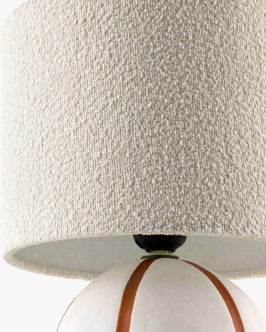 Warm Beige Traditional Table Lamp with linen details for bedside or console tables