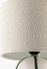 Rich Beige Traditional Table Lamp with linen details for bedside or console tables