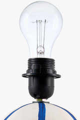 Deep Beige Traditional Table Lamp with linen details for bedside or console tables
