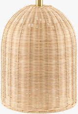 Soft Aqua Blue Bohemian Table Lamp with global details for bedside or console tables