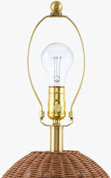 Rich Aqua Blue Bohemian Table Lamp with global details for bedside or console tables