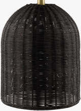 Deep Aqua Blue Bohemian Table Lamp with global details for bedside or console tables