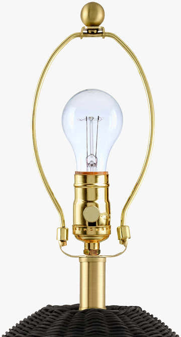 Deep Aqua Blue Bohemian Table Lamp with global details for bedside or console tables