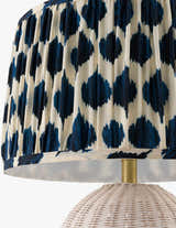 Warm Aqua Blue Bohemian Table Lamp with global details for bedside or console tables