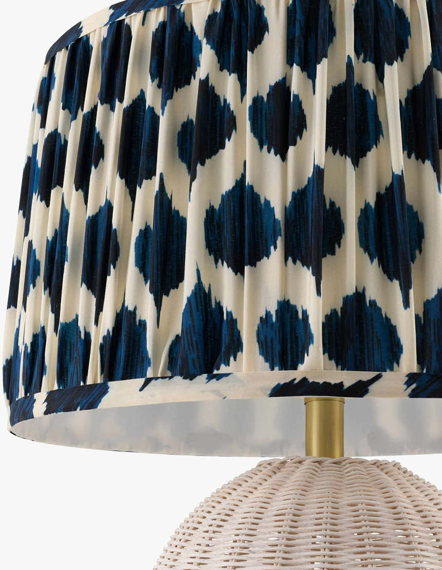 Warm Aqua Blue Bohemian Table Lamp with global details for bedside or console tables