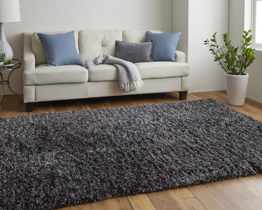 Feizy Stoneleigh Modern Solid - Black/Gray Area Rug