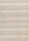 Close-up of the Kris Area Rug in cloud gray, lambswool, and nutmeg. Contemporary style, machine woven texture. Design-Rectangle-517