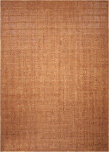 Close-up of the Barclay Butera Equestrian Saddle Indoor Area Rug, featuring a woven leather texture in saddle brown.