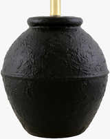 Dark Gray Rustic Table Lamp with linen details for bedside or console tables