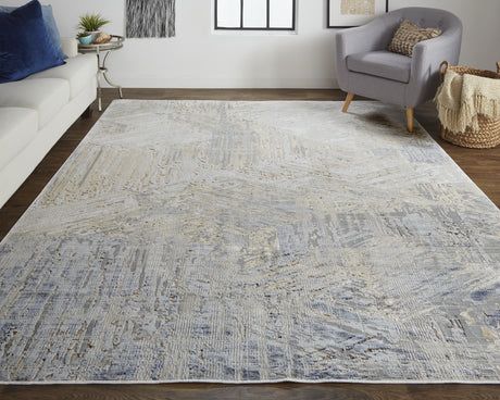 Feizy Laina Transitional Abstract - Tan/Ivory/Gray Area Rug