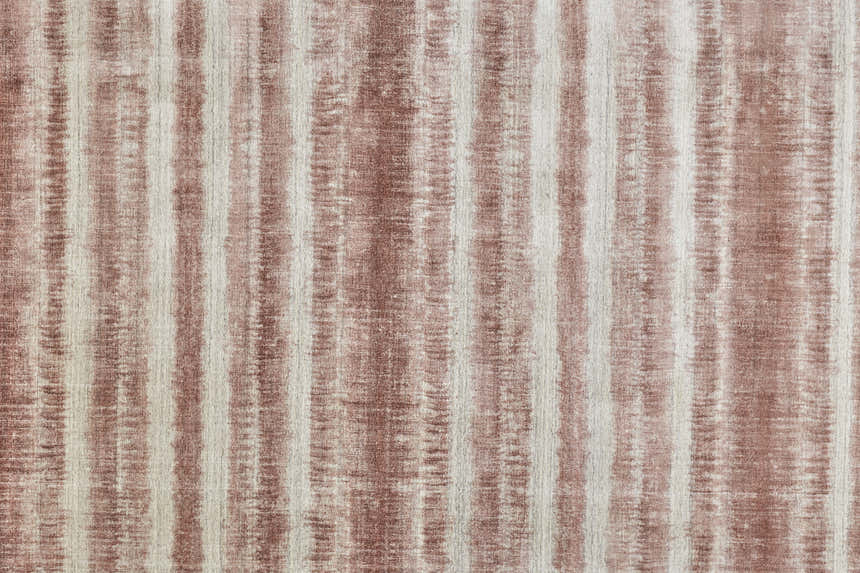 Close-up of Feizy Mackay rug showing tan, ivory, and pink stripes with a soft, hand-woven texture. Texture