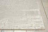 Close-up of Nourison Starlight Opal rug showing subtle geometric pattern and soft, neutral opal color.