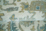 Hand Knotted Oriental Oushak Teal, Ivory and Beige Custom Made Wool Area Rug