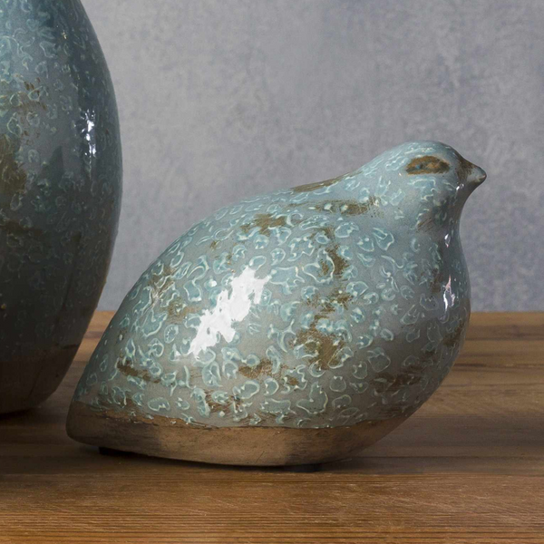 Sage Green Ceramic Bird Sculpture