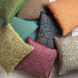 Harrietsham Green Geometric Square Throw Pillow - Clearance
