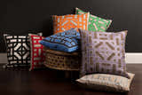 Elkatawa Orange Geometric Square Throw Pillow - Clearance