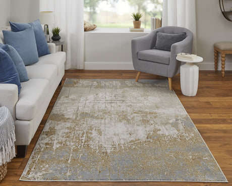 Feizy Aura Modern Abstract - Ivory/Brown/Gray Area Rug