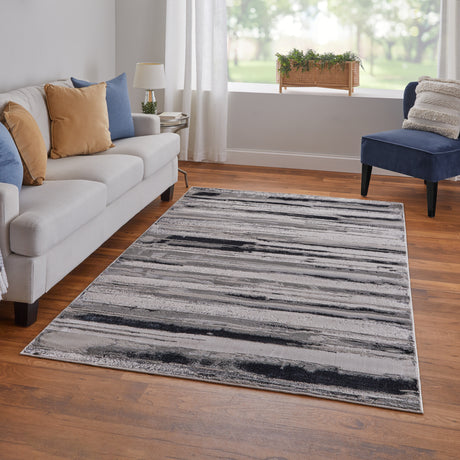 Feizy Micah Modern Abstract - Silver/Gray/Black Area Rug