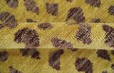 Leopard Design Mustard and Dark Plum Hand Knotted Custom Made wool area rug