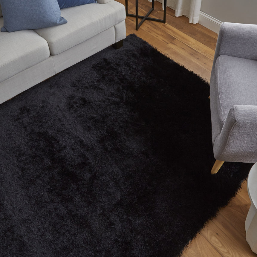 Feizy Indochine Modern Solid - Black Area Rug