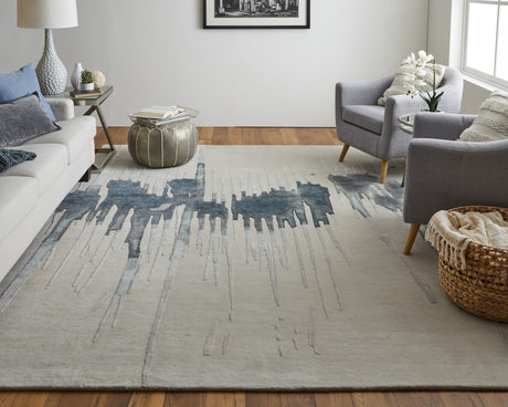 Feizy Anya Transitional Abstract - Ivory/Blue/Gray Area Rug