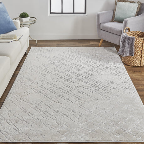 Feizy Micah Modern Distressed - Silver/Gray/White Area Rug