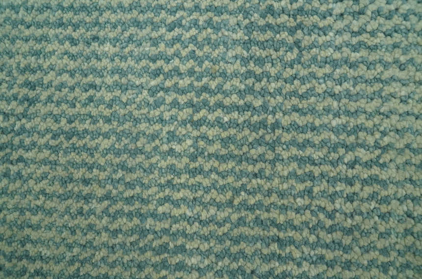 Light Blue and Beige Stripes Design Contemporary Custom Made wool Area Rug