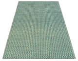 Light Blue and Beige Stripes Design Contemporary Custom Made wool Area Rug