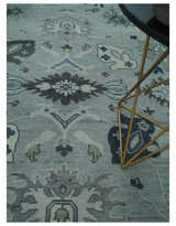 Light Blue Hand knotted Traditional Oushak Multi Size wool Area Rug