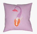 Kids Mermaid Decorative Nursery Pink Outdoor Throw Pillow
