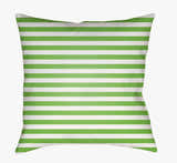 Sabang Green Striped Square Outdoor Pillow